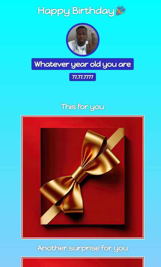 Birthday Gift Website Image